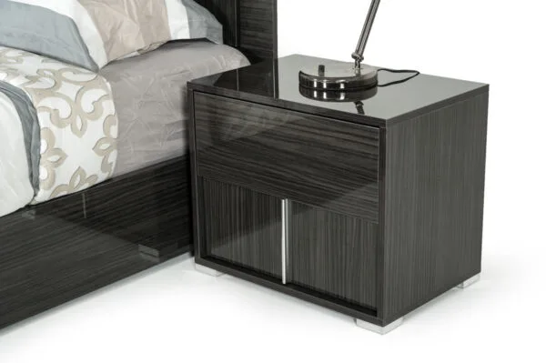 Modrest Ari Italian Modern Grey Nightstand - Image 4