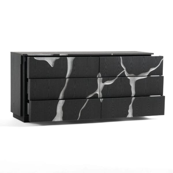 Modrest Aspen - Modern Matte Brown Ash & Silver Dresser - Image 4