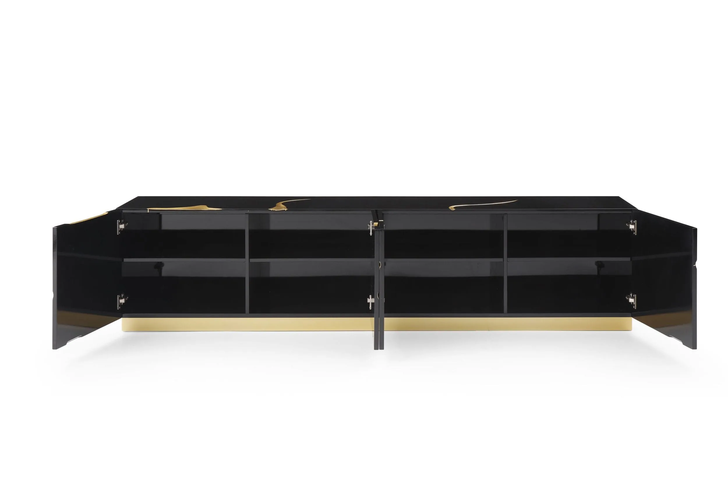 Modrest Aspen - Modern Black & Gold TV Stand - Image 5