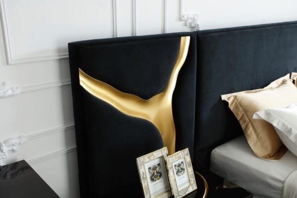 Modrest Aspen - Eastern King Modern Black + Gold Bed + Nightstands - Image 3
