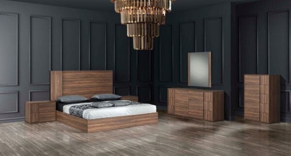 Nova Domus Asus - Queen Italian Modern Walnut Bed - Image 2