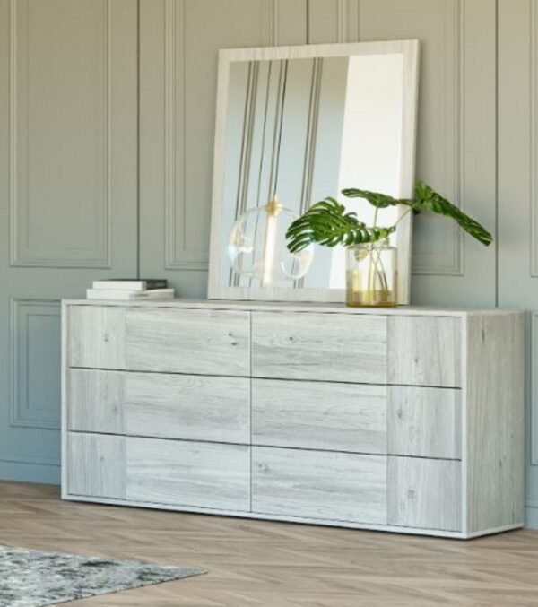 Nova Domus Asus - Italian Modern White Washed Oak Mirror