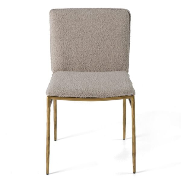 Modrest Atlanta - Modern Beige Fabric & Brass Dining Chair