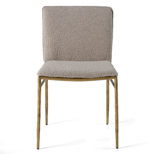 Modrest Atlanta - Modern Beige Fabric & Brass Dining Chair - Image 2