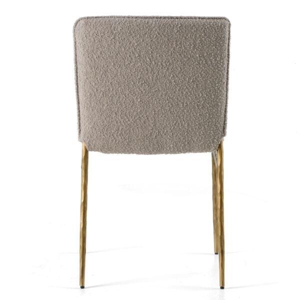 Modrest Atlanta - Modern Beige Fabric & Brass Dining Chair - Image 4