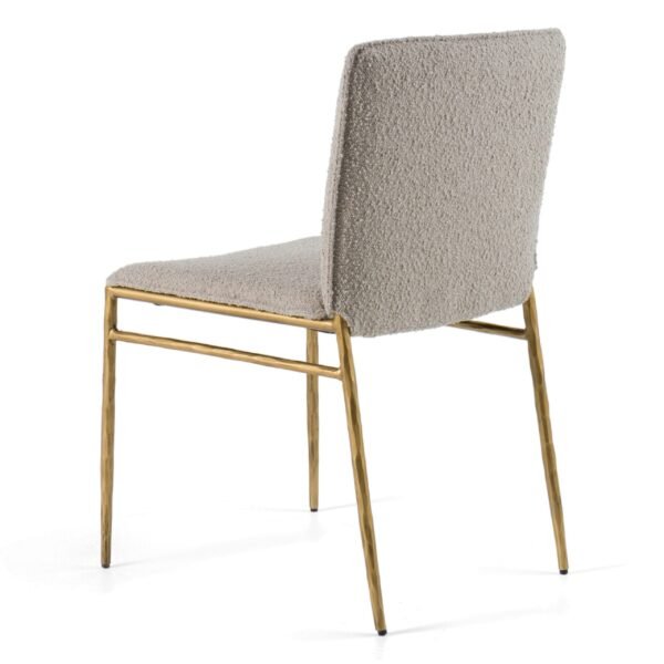 Modrest Atlanta - Modern Beige Fabric & Brass Dining Chair - Image 5