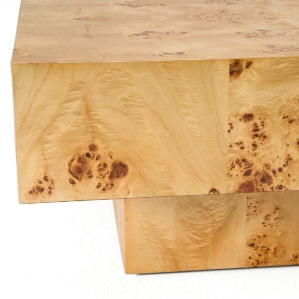 Modrest August - Modern Burl Square Coffee Table - Image 3