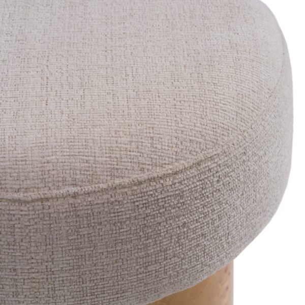 Modrest August - Modern Cream Fabric + Antique Brass Counter Stool - Image 3