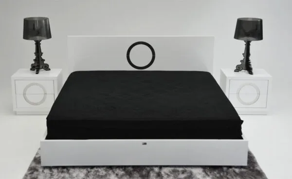 Queen A&X Ovidius - Modern White Crocodile Lacquer Bed - Image 5