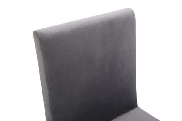 Modrest Reba Modern Grey Velvet & Stainless Steel Dining Chair (Set of 2) - Image 2