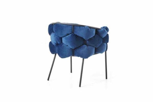 Modrest Debra Modern Blue Fabric Dining Chair - Image 2