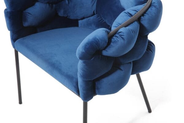 Modrest Debra Modern Blue Fabric Dining Chair - Image 3