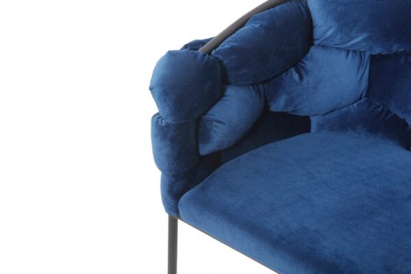 Modrest Debra Modern Blue Fabric Dining Chair - Image 5