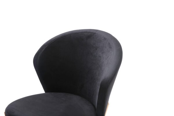 Modrest Nadia Modern Black Velvet & Rosegold Dining Chair (Set of 2)