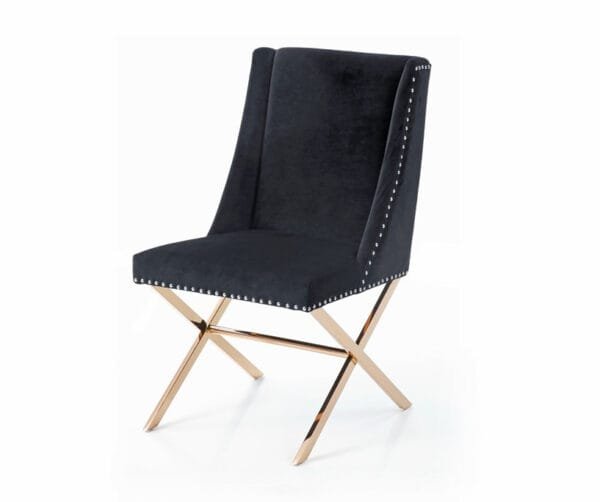 Modrest Alexia Modern Black & Rosegold Dining Chair - Image 4