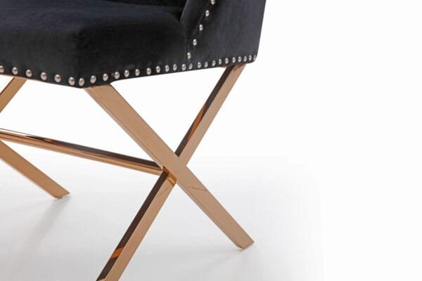 Modrest Alexia Modern Black & Rosegold Dining Chair - Image 2