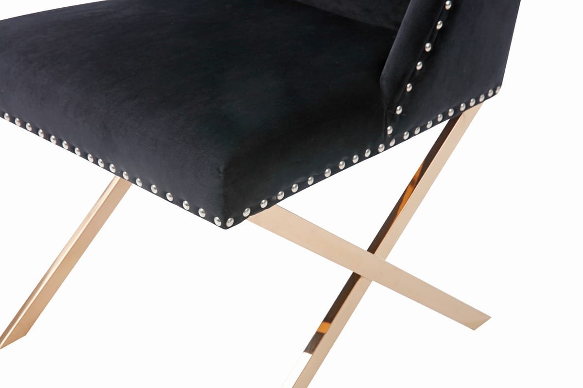 Modrest Alexia Modern Black & Rosegold Dining Chair 1 Modrest Alexia Modern Black & Rosegold Dining Chair