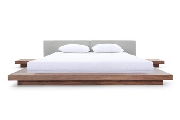 Queen Modrest Opal Modern Walnut & Grey Platform Bed - Image 5