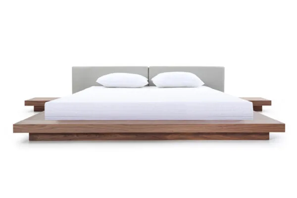 Queen Modrest Opal Modern Walnut & Grey Platform Bed - Image 5