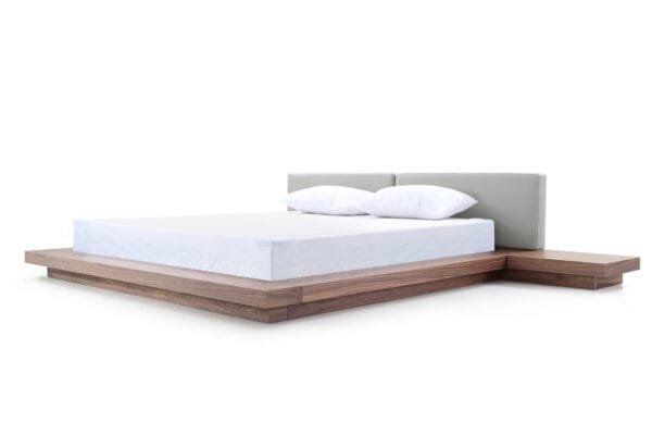 Queen Modrest Opal Modern Walnut & Grey Platform Bed - Image 3