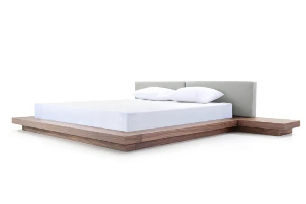 Queen Modrest Opal Modern Walnut & Grey Platform Bed - Image 3