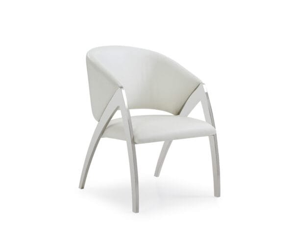 Modrest Rabia Modern White Leatherette Accent Chair - Image 2