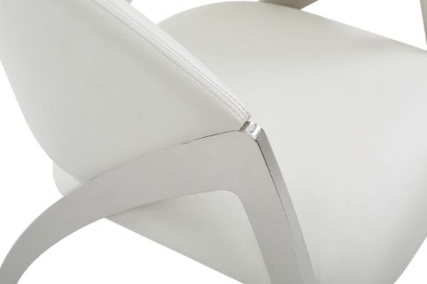 Modrest Rabia Modern White Leatherette Accent Chair - Image 3