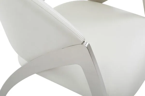 Modrest Rabia Modern White Leatherette Accent Chair - Image 3