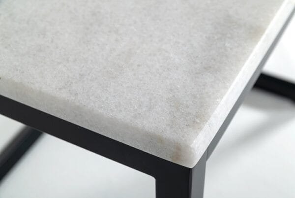 Modrest Baca - White Marble + Black Metal End Table - Image 2