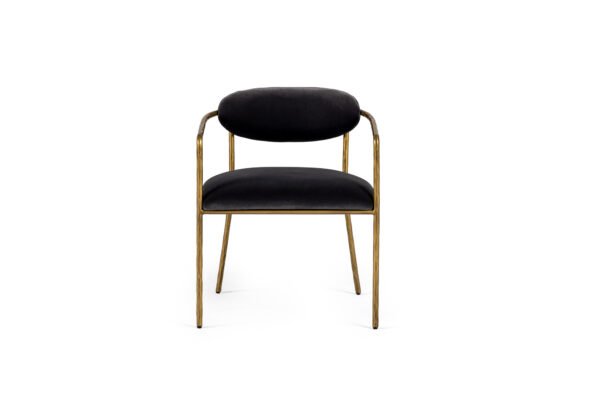 Modrest Baird - Modern Grey Velvet + Brass Dining Chair