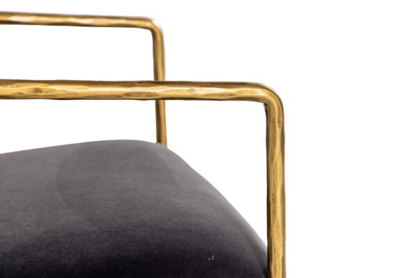 Modrest Baird - Modern Grey Velvet + Brass Dining Chair - Image 5