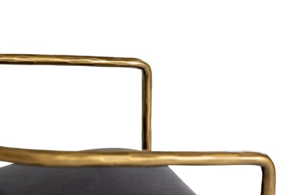 Modrest Baird - Modern Grey Velvet + Brass Counter Chair - Image 5