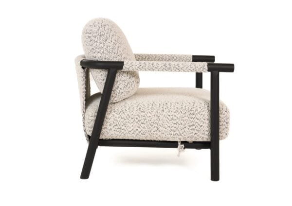 Modrest Balko - Modern Grey Fabric + Black Accent Chair - Image 3