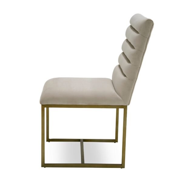 Modrest Barker - Modern Beige & Brush Gold Dining Chair (Set of 2) - Image 2