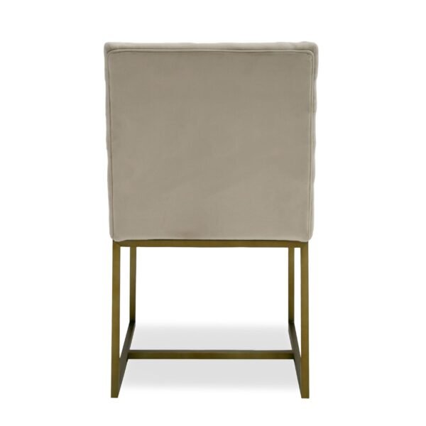 Modrest Barker - Modern Beige & Brush Gold Dining Chair (Set of 2) - Image 3