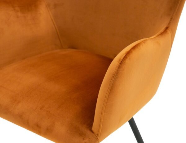 Modrest Barrett - Modern Orange & Black Dining Chair - Image 3