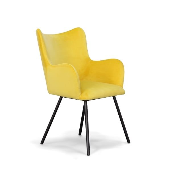 Modrest Barrett - Modern Yellow Velvet Dining Chair 1 Modrest Barrett - Modern Yellow Velvet Dining Chair
