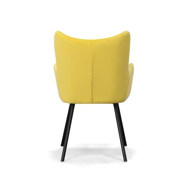Modrest Barrett - Modern Yellow Velvet Dining Chair 4 Modrest Barrett - Modern Yellow Velvet Dining Chair - Image 4