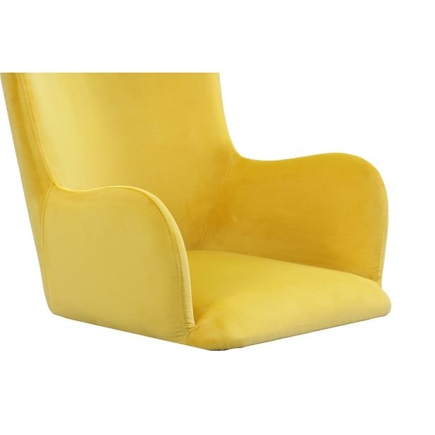 Modrest Barrett - Modern Yellow Velvet Dining Chair 5 Modrest Barrett - Modern Yellow Velvet Dining Chair - Image 5