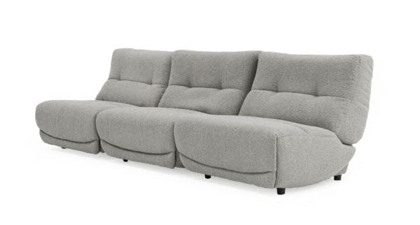 Divani Casa Basil - Modern Grey Fabric Large Sofa With 3 Electric Recliners - Image 2