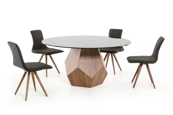 Modrest Rackham Mid-Century Walnut Round Dining Table - Image 4