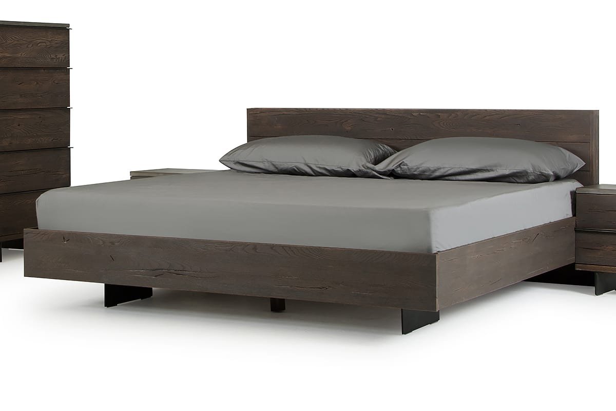 Modrest Selma Modern Dark Aged Oak Eastern King Bed 1 Modrest Selma Modern Dark Aged Oak Eastern King Bed