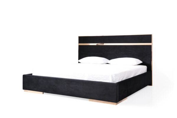 Queen Nova Domus Cartier Modern Black & Brushed Bronze Bedroom Set - Image 4