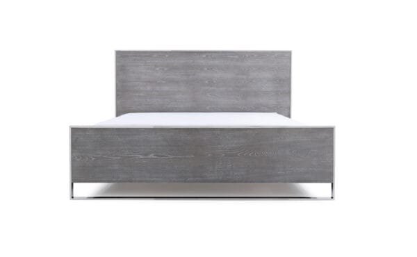 Queen Modrest Charlene Modern Grey Elm & Stainless Steel Bed - Image 2