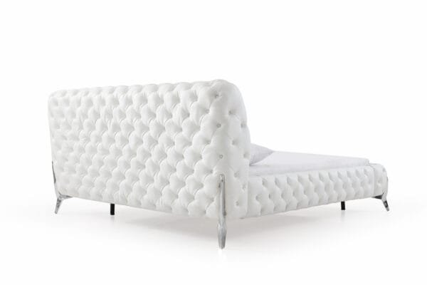 Modrest Legend Modern White Bonded Leather Bed - Image 2