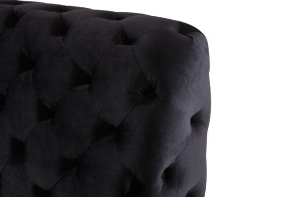 Queen Modrest Legend Modern Black Velvet & Gold Bed - Image 4
