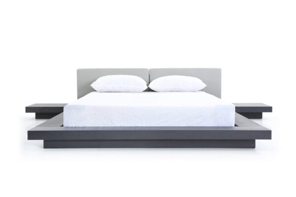 Queen Modrest Opal Modern Wenge & Grey Platform Bed - Image 2