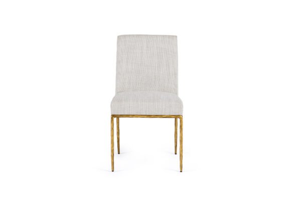 Modrest Beasley - Modern Off-White Linen + Brass Dining Chair