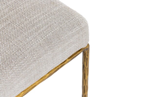 Modrest Beasley - Modern Off-White Linen + Brass Dining Chair - Image 5