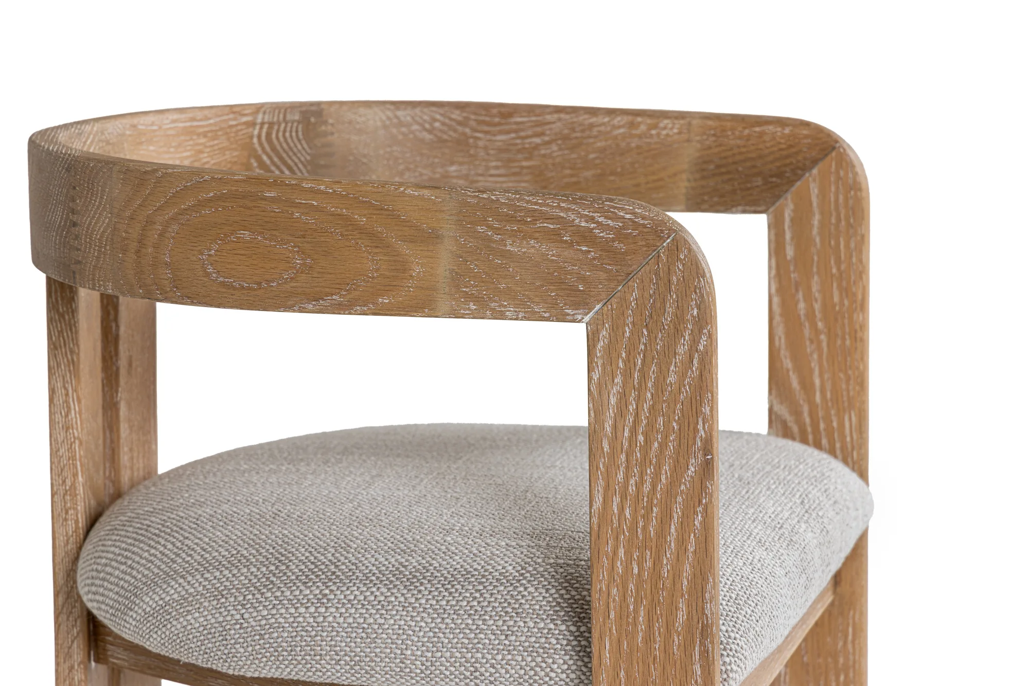 Modrest Belton - Modern Off-White Fabric + White Wash Oak Counter Chair - Image 4